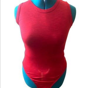 Fashionova Mock turtle neck red bodysuit